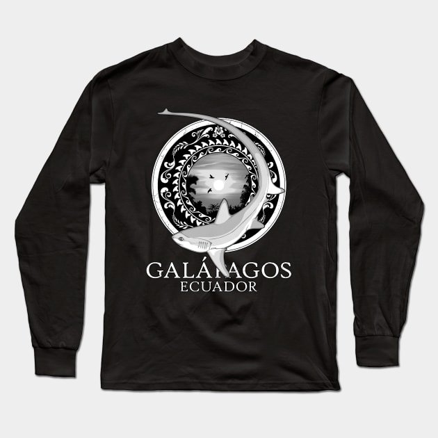 Thresher Shark Ecuador Galápagos Long Sleeve T-Shirt by NicGrayTees